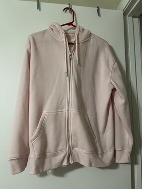Light Pink Zip-Up Hoodie Jacket - Women